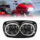 100w dual led headlight assembly w/angel eyes for 2004-2013 road glide