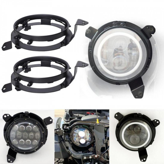 9'' headlight bracket ring for 2018+ jeep wrangler jl and jeep gladiator jt