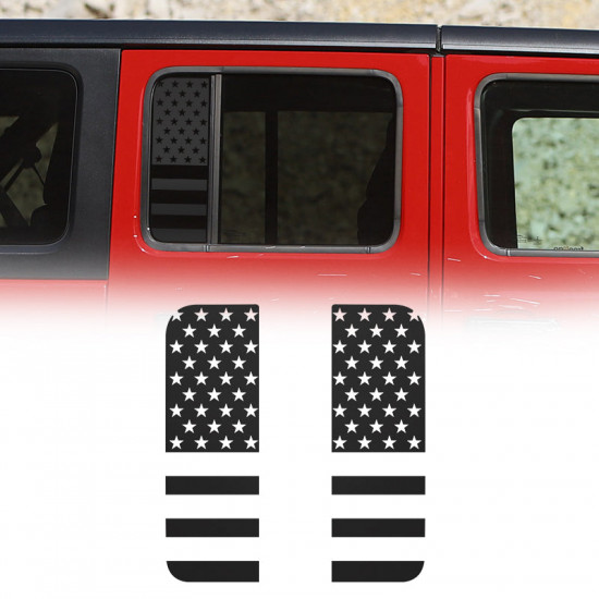 2pcs american flag side small window decal for jeep wrangler jk & jl