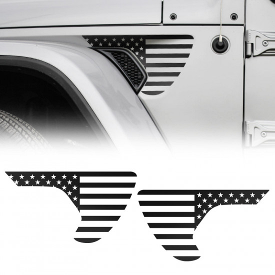 2pcs fender sticker accessories for 2018-later jeep wrangler jl & gladiator jt