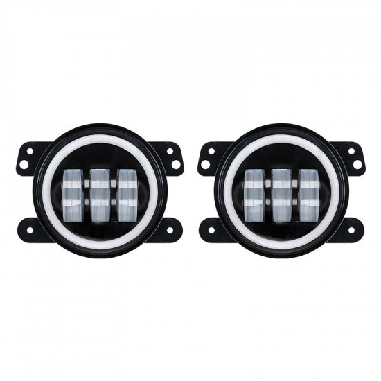 4 inch 30w cree led fog light & halo angle eyes for 07-18 jeep wrangler jk