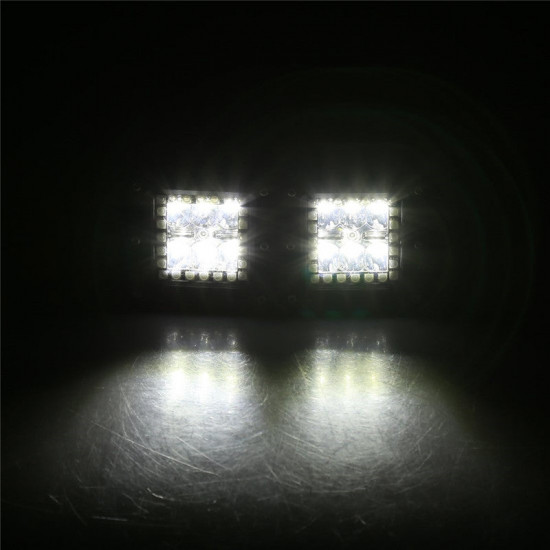 3" 18w square led pods work light bars with rgb halo for off-road truck