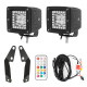 3" rgb halo square led work light with bracket for 2014-later toyota 4runner