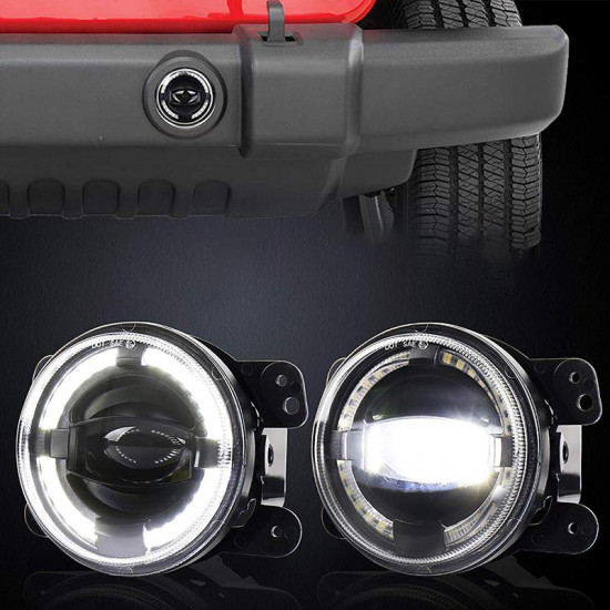 4'' jeep fog lamps with white halo drl for jeep wrangler jk/jku