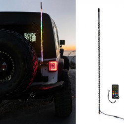 4ft long range cb radio truck antennas with spiral amber led utv whip lights