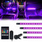 4pc celestial series interior rgb led car light set with remote control - powered by cigarette adapter