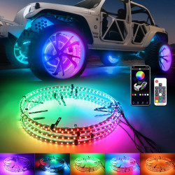 4pcs 15.5 inch dual side chasing rgb led car truck wheel rim lights kit with turn signal and brake function