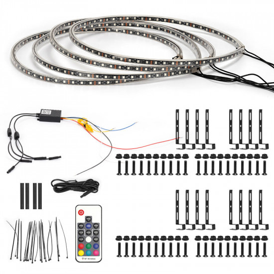 4pcs 15.5 inch dual side chasing rgb led wheel rim light kit with turn signal and brake function