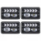 4pcs 4x6 inch led headlights with drl and turn signals rectangular replacement