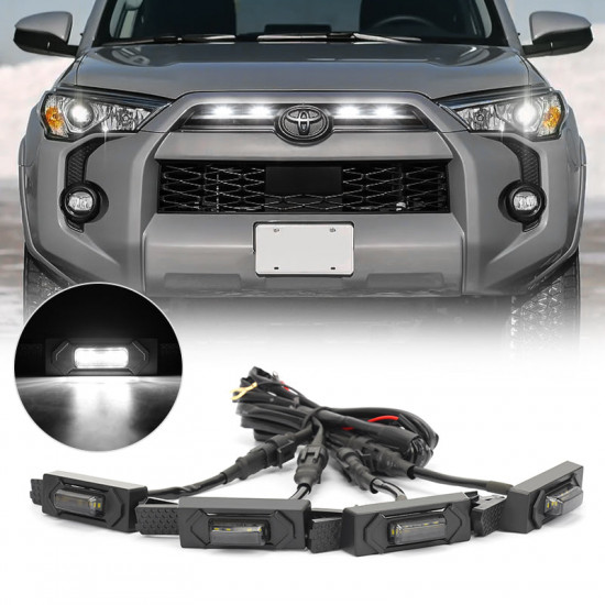 4pcs led grill lights for 2020-later toyota 4runner sr5 trd off-road sport limited