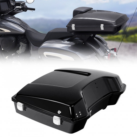 usa only 5.5" razor vivid black tour pack motorcycle trunk w/latch for harley davidson touring 1997-2013