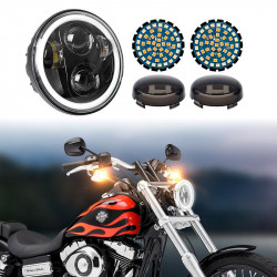 5.75'' led headlight + led turn signals running light with 1157 insert kit + mounting bracket