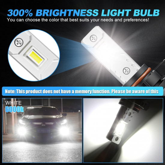 5202 led fog light bulbs 6000k white for halogen replacement