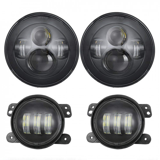 60w 7" round cree led projector headlights & 4'' 30w cree power fog lamps