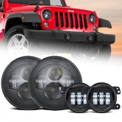 60w 7" round cree led projector headlights & 4'' 30w cree power fog lamps	