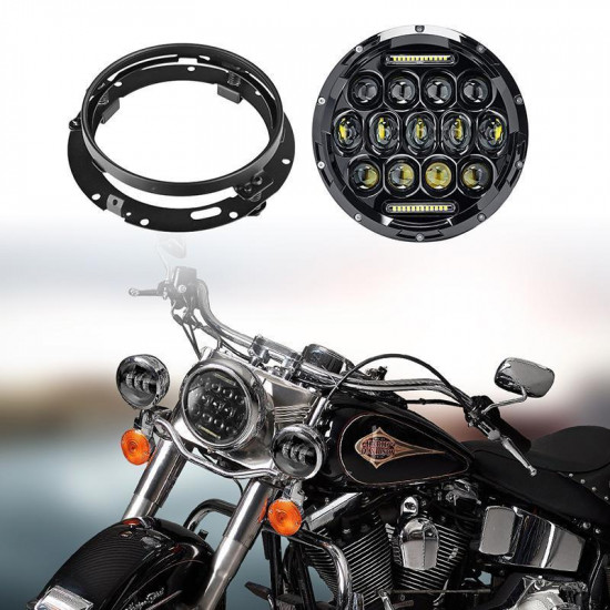 7 inch 75w led headlight w/drl + 7 inch round mounting bracket