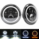 7 inch 80w jeep headlights with drl and turn signal lights & 4'' 30w cree led halo fog light