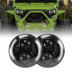 7 inch 100w led headlights with white/white halo angel eyes for 1997+ jeep wrangler jk/tj/cj/lj/jl & gladiator jt