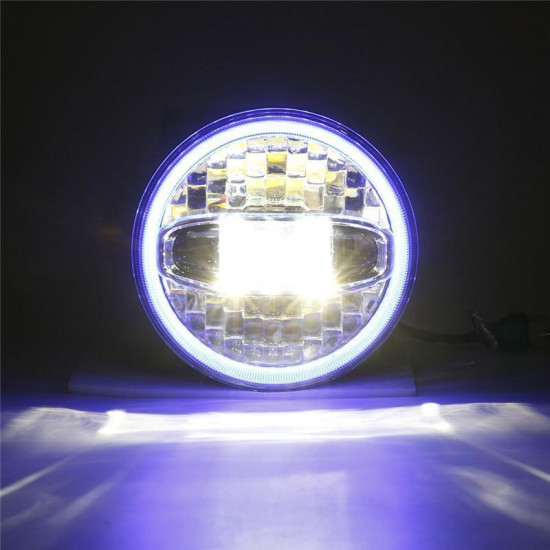 7 inch led headlight with high low beam and blue/white halo drl