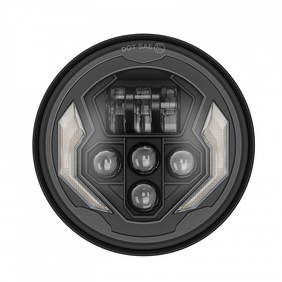 lightning style 7'' led headlights with white drl & amber turn signals for 1997-later jeep wrangler