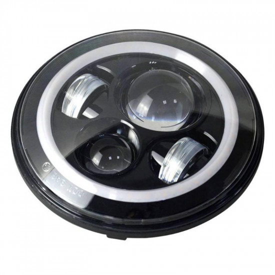 7 inch led headlight projector for motorcycle with white halo and turn signal lights