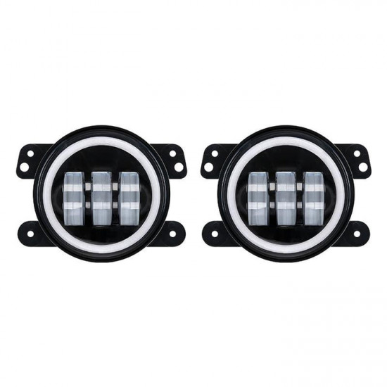 lightning style 7" led headlights with turn signals & halo fog lights combo for jeep wrangler jk