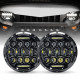 7" 75w led headlight drl & smoked led tail lights for jeep wrangler jk