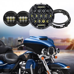 7 inch 75w led headlight & spot passing lights & bracket combo