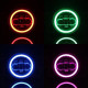 7inch rgb led headlights + 4inch led fog light rgb halos for jeep wrangler