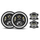 7inch rgb led headlights + 4inch led fog light rgb halos for jeep wrangler