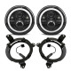 led halo headlights with turn signals + 9'' headlight bracket & led halo fog lights for 2018+ jeep wrangler jl and gladiator jt