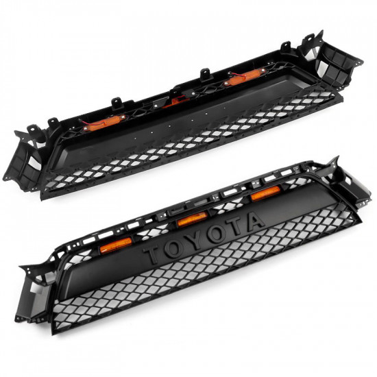 abs black front grill & led raptor lights combo for 2010-2013 toyota 4runner