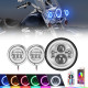 7" rgb led headlight + 4.5" fog lights for touring softail & trike models