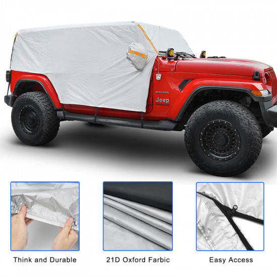 weatherproof 210d oxford cloth full door cab cover for 2007-later jeep wrangler jk & jl 4 door