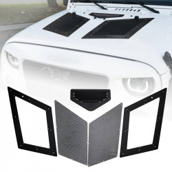 black cobra hood vents & louver for 07+ jeep wrangler jk