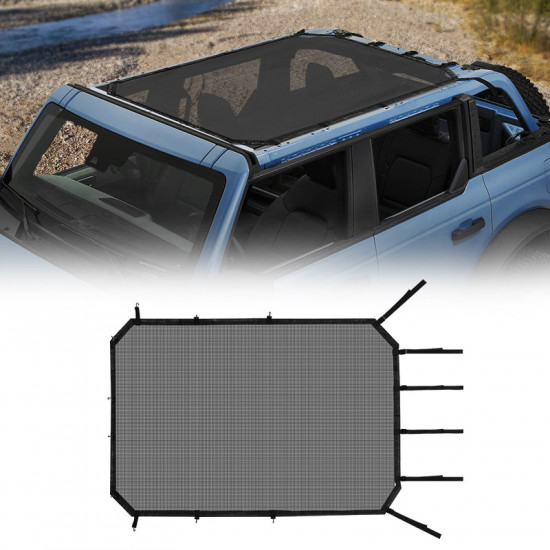 black mesh sun shade top for 2021-later bronco 4-door accessories