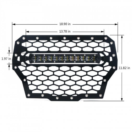 usa only black steel mesh grille with 14