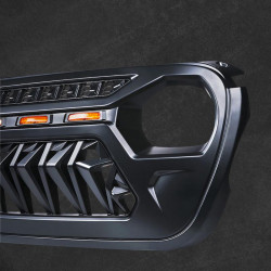 usa only black venom grille with amber led running lights for 2018+ jeep wrangler jl jt