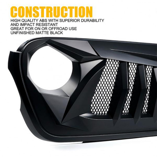 usa only black widow series replacement grille for 2018-later jeep wrangler jl jt