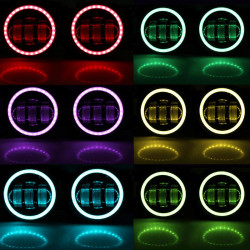 bluetooth 4" cree led fog lights with rgb halo angle eye for jeep jk/jl/jt	