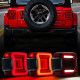 brilliant led taillights with red lens for 2018-later jeep wrangler jl jlu