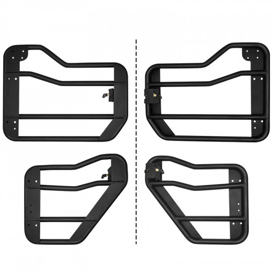 crossbar style jeep tube doors with side view mirror for 2018-later wrangler jl/jt 4 door