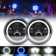 customized 7'' cree led projector headlights with blue halo for 1997-later jeep wrangler jk/tj/cj/lj/jl & gladiator jt