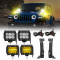 dual amber & white led auxiliary work lights & brackets combo for 2018-later jeep wrangler jl jlu