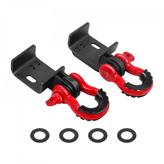 front demon tow hook bracket with 3/4 inch shackles for 2009-later toyota tacoma