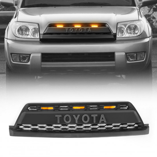 front grille with grey letter & raptor lights for 2003-2005 toyota 4runner