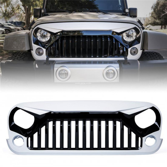 usa only gladiator vader front painted black white grille for 2007-2018 jeep wrangler