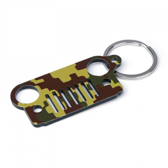 usa only green camo jeep wrangler jk keychain