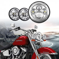 7" led projector headlight + 4.5" fog lights for harley davidson moto