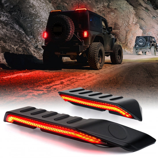 high mount brake lights with turn signal & reverse lights for 07-18 jeep wrangler jk